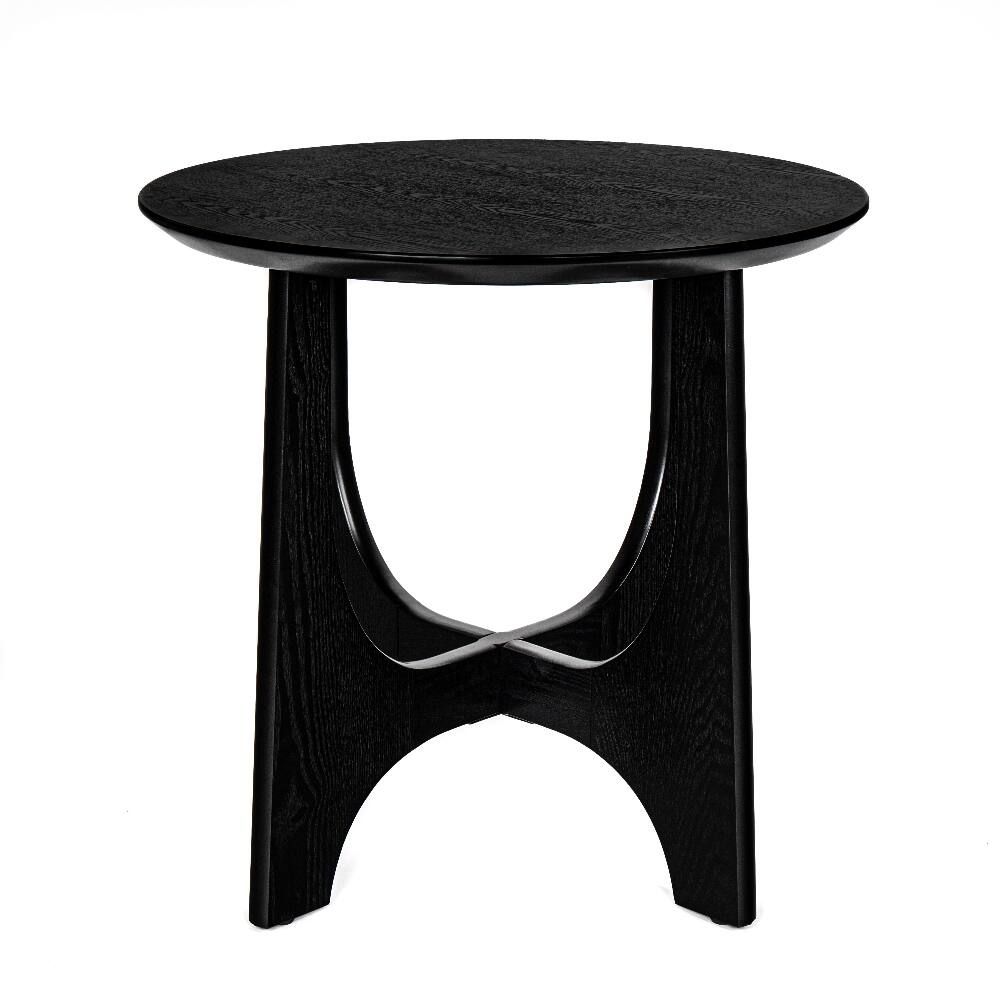 Alt View 2. Loheer - Loheer 25 Inch Round End Table Wooden Side Table for Living Room - Brown.