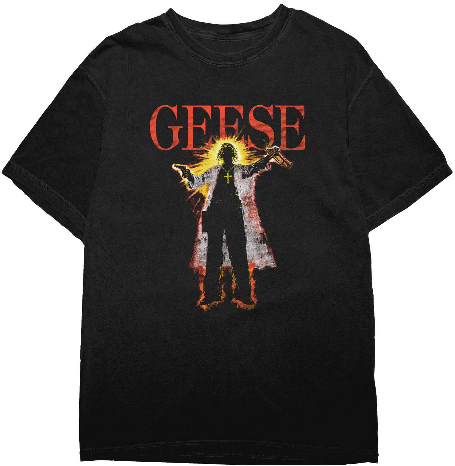 Front. PopMarket - Geese - Geese - Holy Figure - T-Shirt - Medium (Black)   - APPAREL - Multicolor.