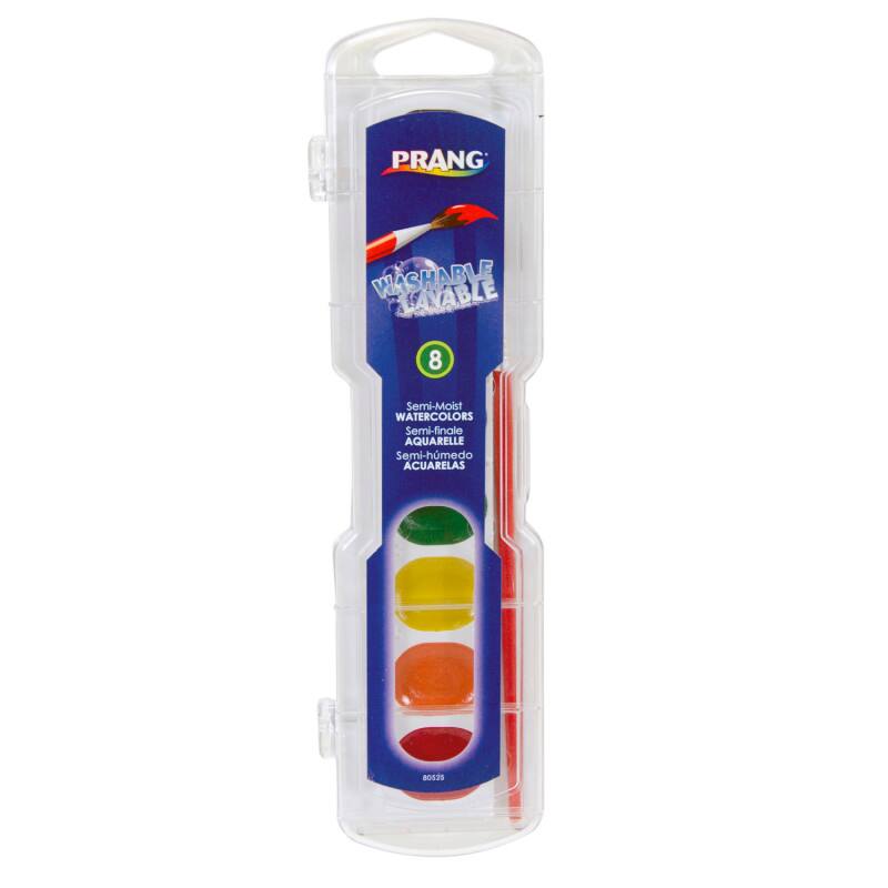 PRANG Washable Viable 8 Semi-Moist Watercolors  
Semi-finale Aquarelle  
Semi-hmedo Acuarelas  
80525