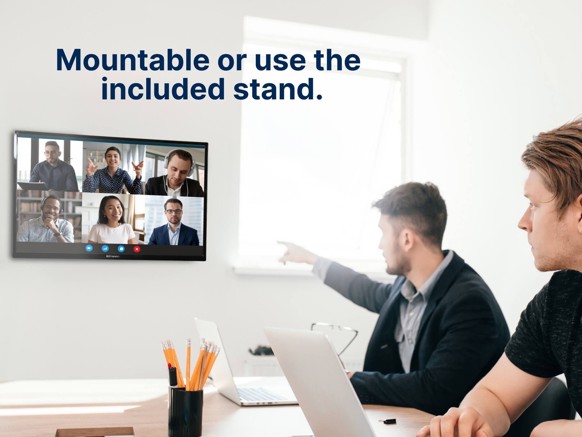 Mountable or use the included stand.