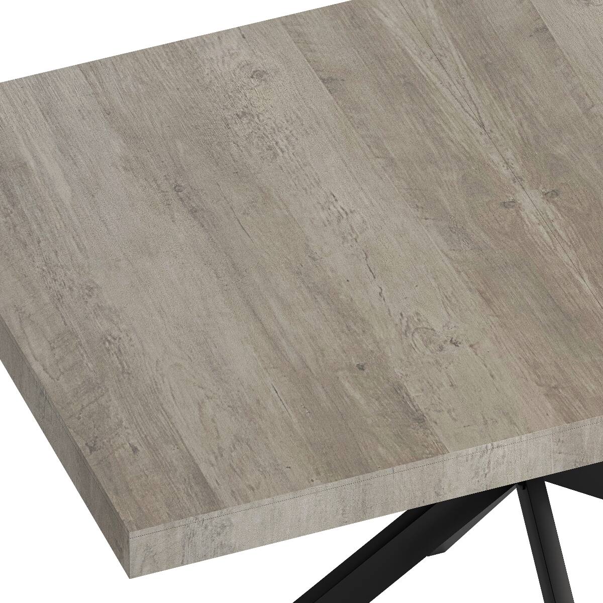 Alt View 3. Loheer - Loheer Expandable Rectangular Dining Table, Grey MDF Top, Seats 6 - Grey.
