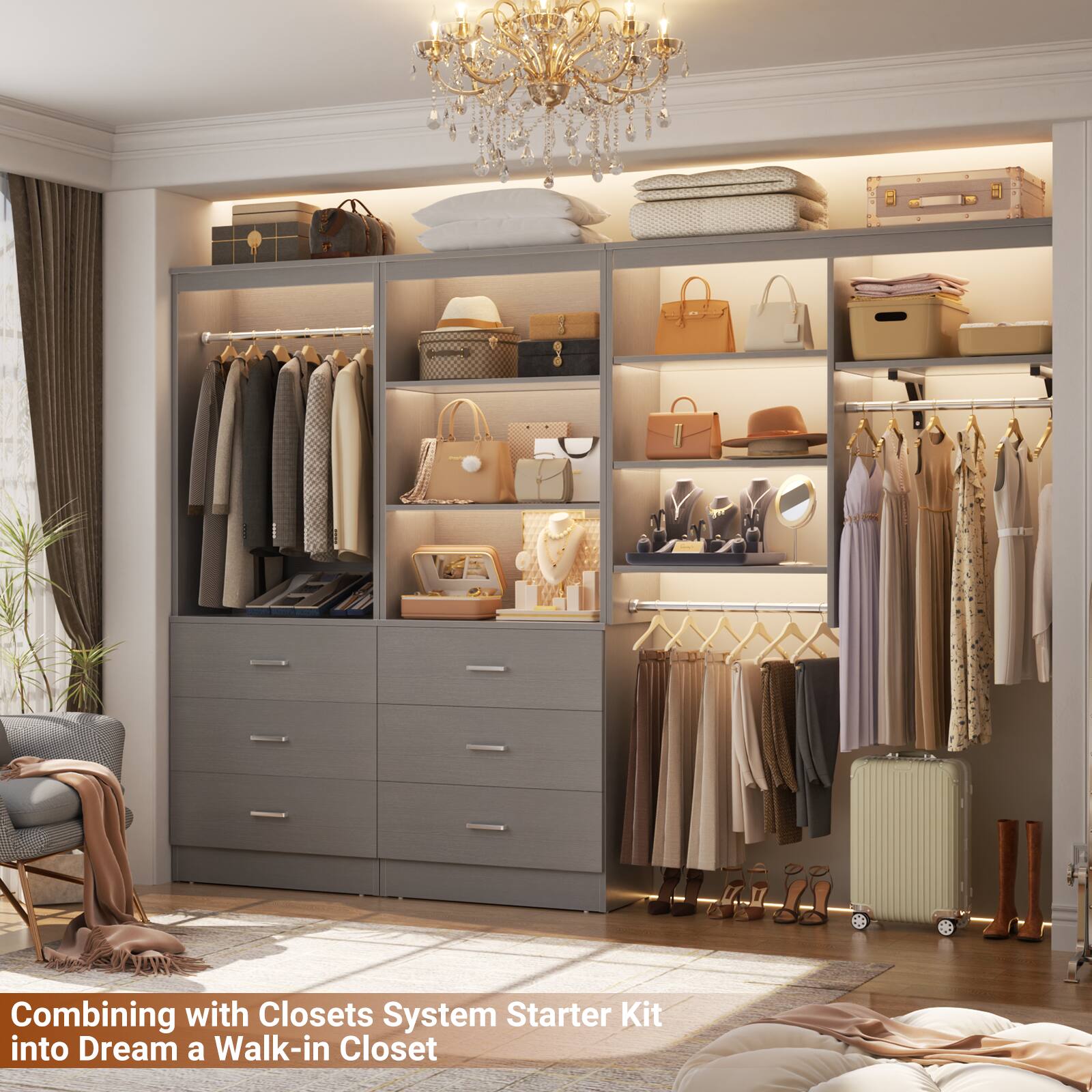 Combining with Closets System Starter Kit into Dream a Walk-in Closet
