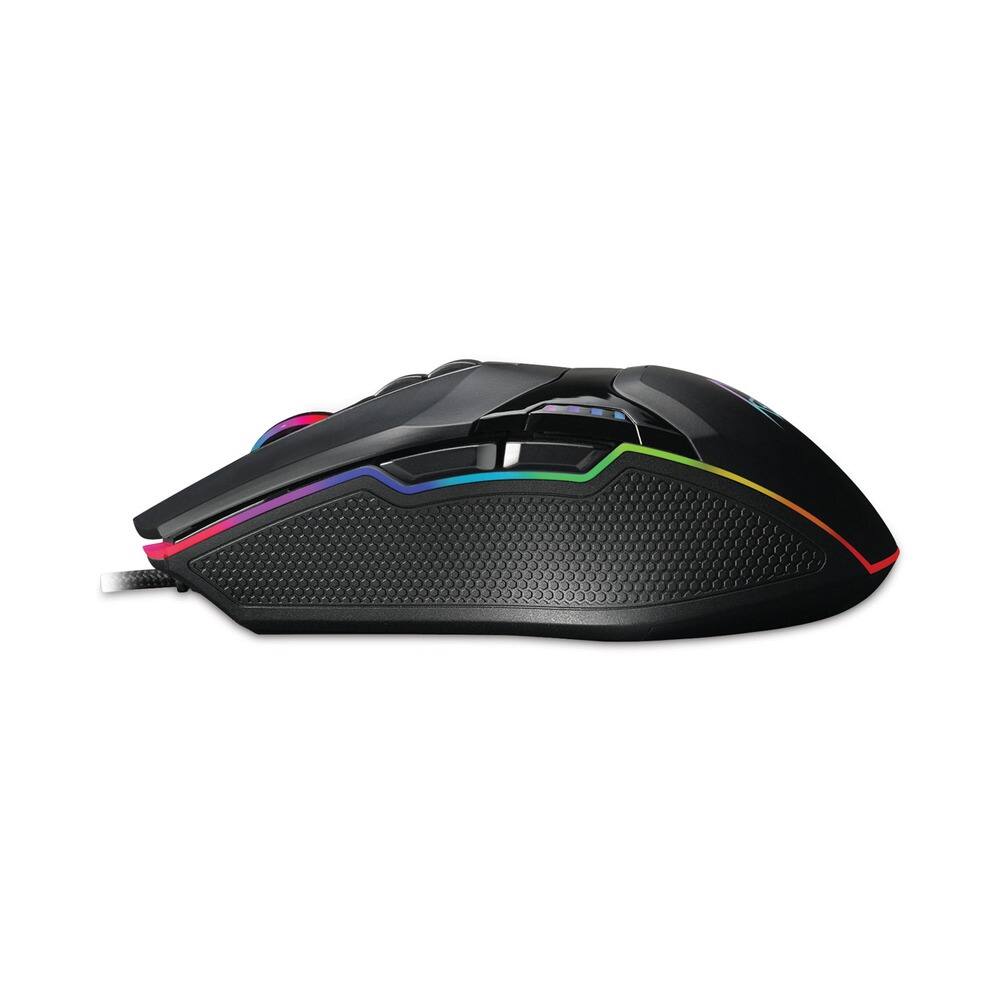 Left. Adesso - iMouse X5 - 6400 DPI, RGB illuminated Gaming Mouse - 6 level adjustable DPI up to 6400 - 7 buttons - adjustable weight - - Unknown.