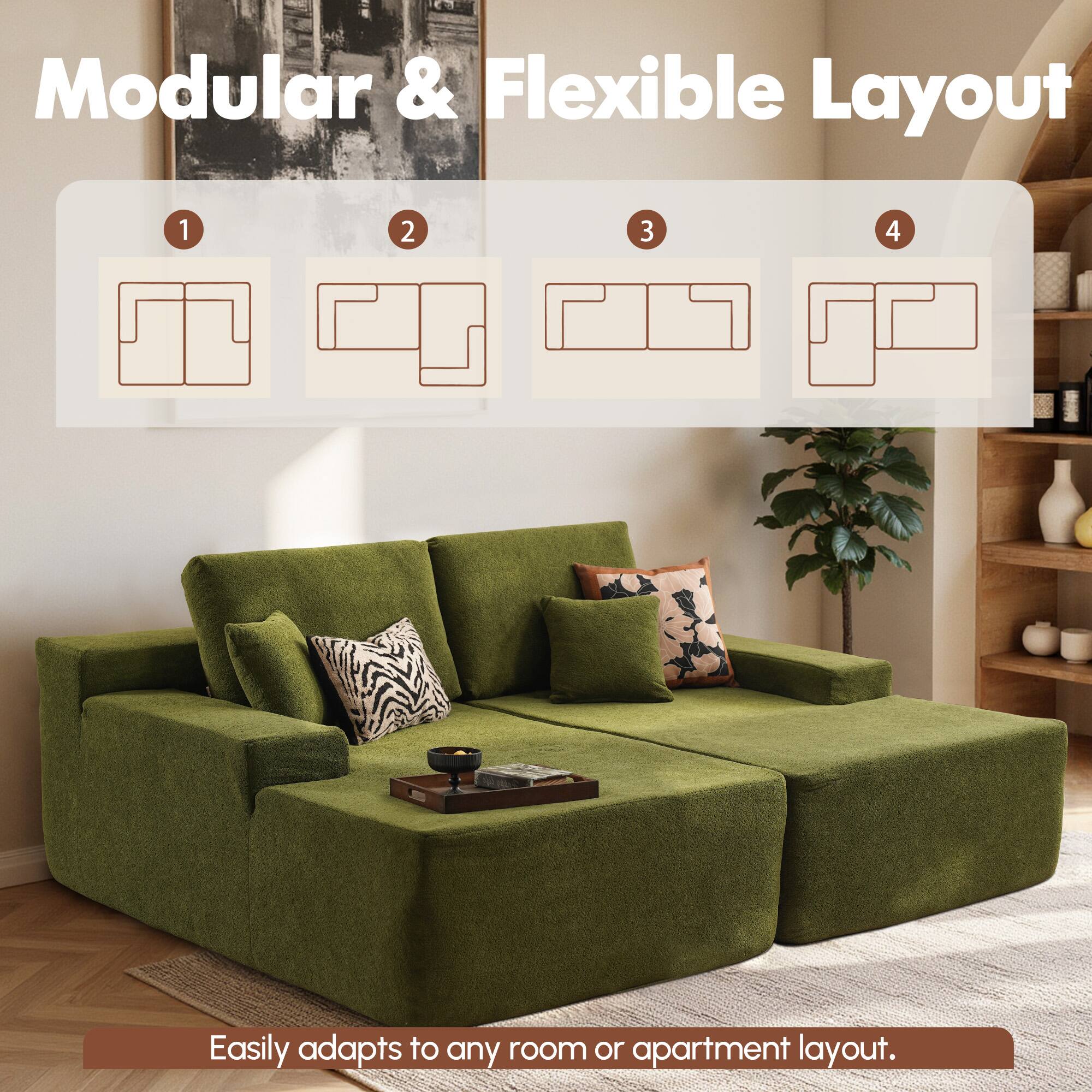 Modular & Flexible Layout

1 2 3 4

Easily adapts to any room or apartment layout.