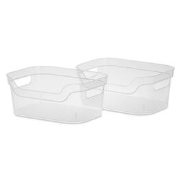 Sterilite - 9.5 x 6.5 x 4 Inch Open Storage Bin with Carry Handles (48 Pack) - Clear