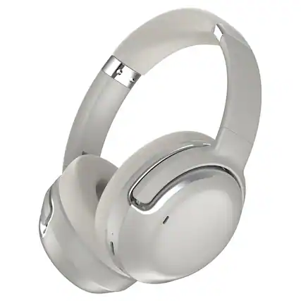 Front. RCA - WAVE-76 Bluetooth Flat-Folding On-Ear Headphones with Mic, ANC, On-Ear Controls, 3D Earpads, 25 Hr Play Time - Silver.