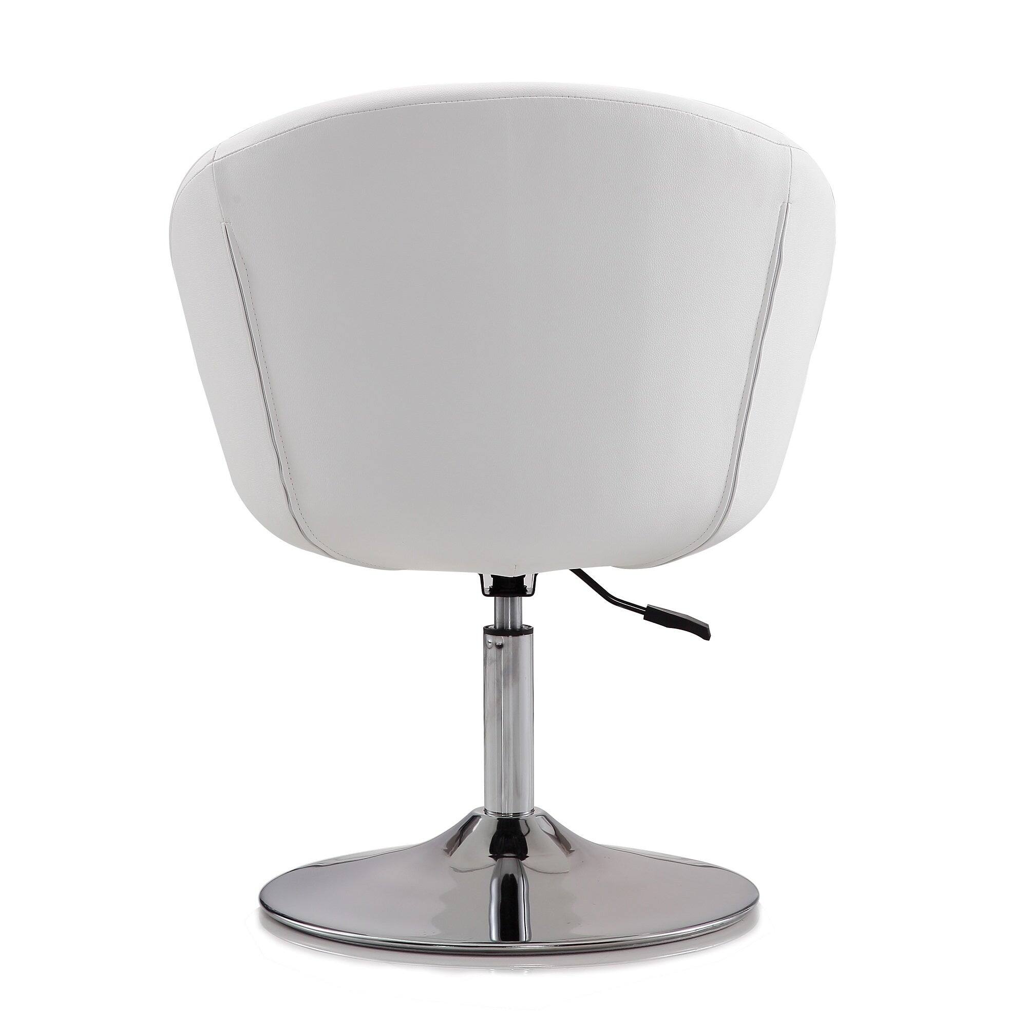 Alt View 2. Manhattan Comfort - Hopper Modern Upholstered Swivel Lounge Chair - White.