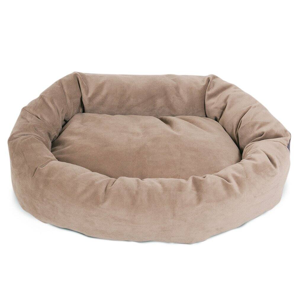 Angle. Majestic Pets - Majestic Pet 40 Inch Suede Calming Dog Bed Washable 40x29x9 (Inch) Stone - Stone.