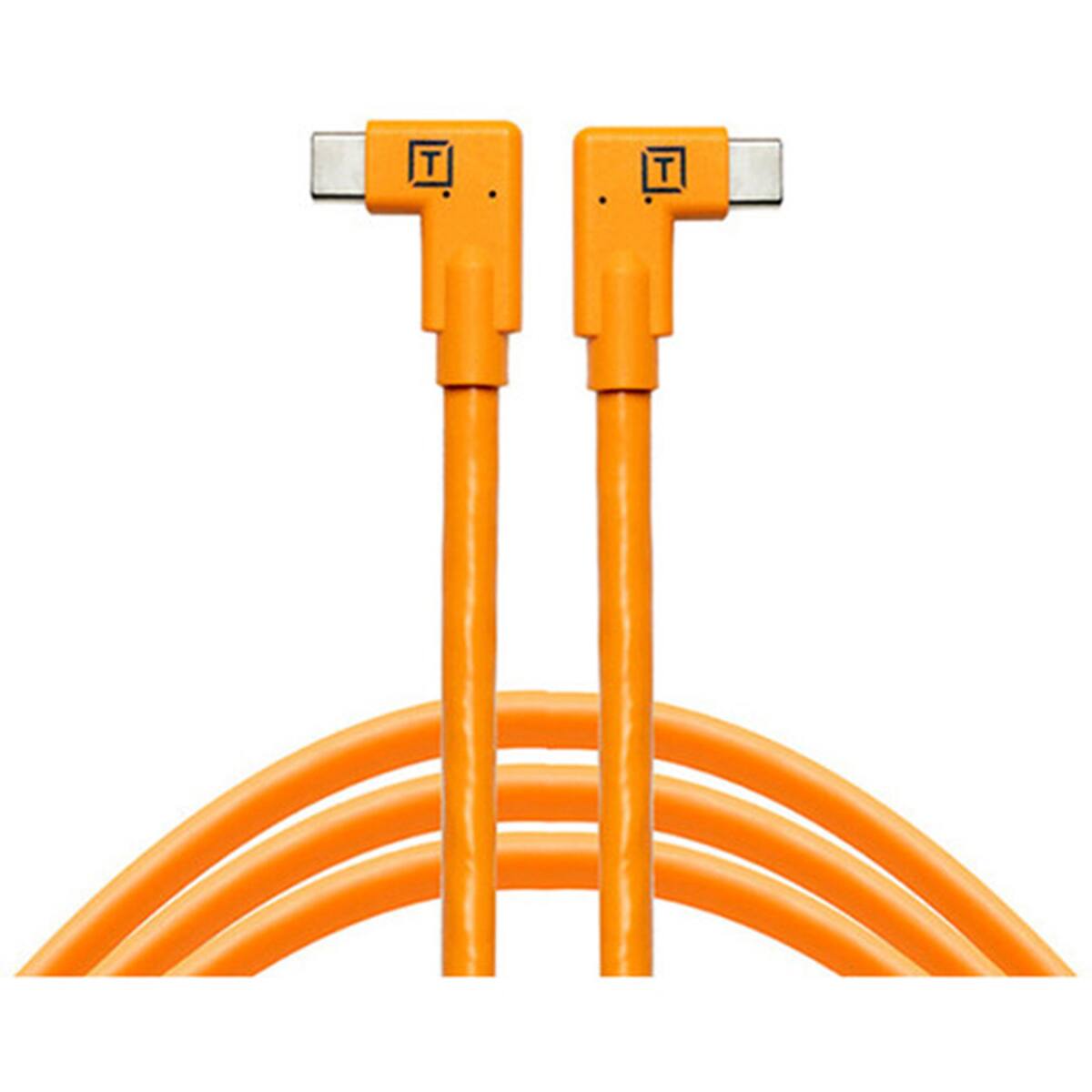Alt View 4. Tether Tools - Tether Tools TetherGuard LeverLock Plate and TetherPro 15' USB-C Dual Right Angle Cable, High-Visibility Orange.