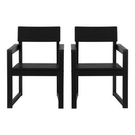 WestinTrends - Paloma Modern HDPE Outdoor Patio Dining Arm Chairs (Set of 2) - Black