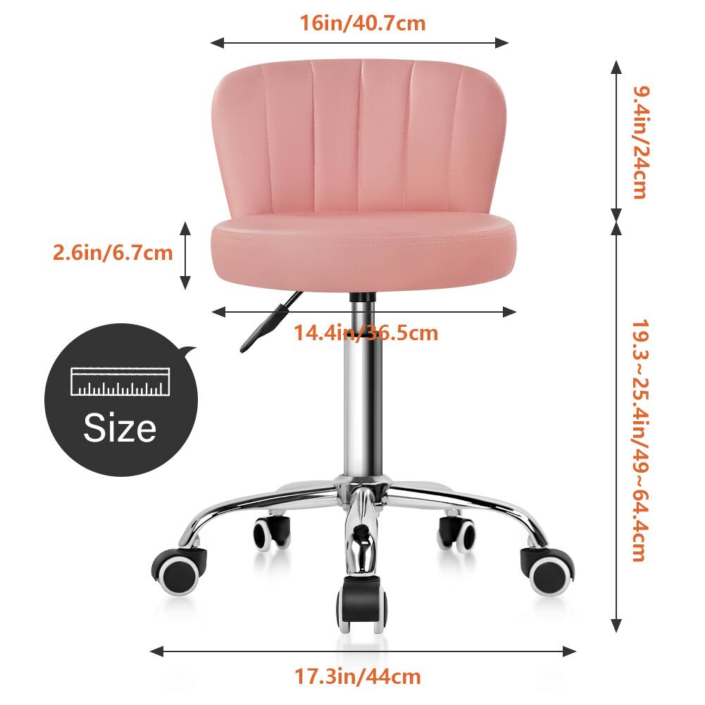 - Size: 2.6in/6.7cm
- Width: 16in/40.7cm
- Depth: 14.4in/36.5cm
- Height: 9.4in/24cm
- Seat Height: 17.3in/44cm
- Adjustable Height: 19.3~25.4in/49~64.4cm