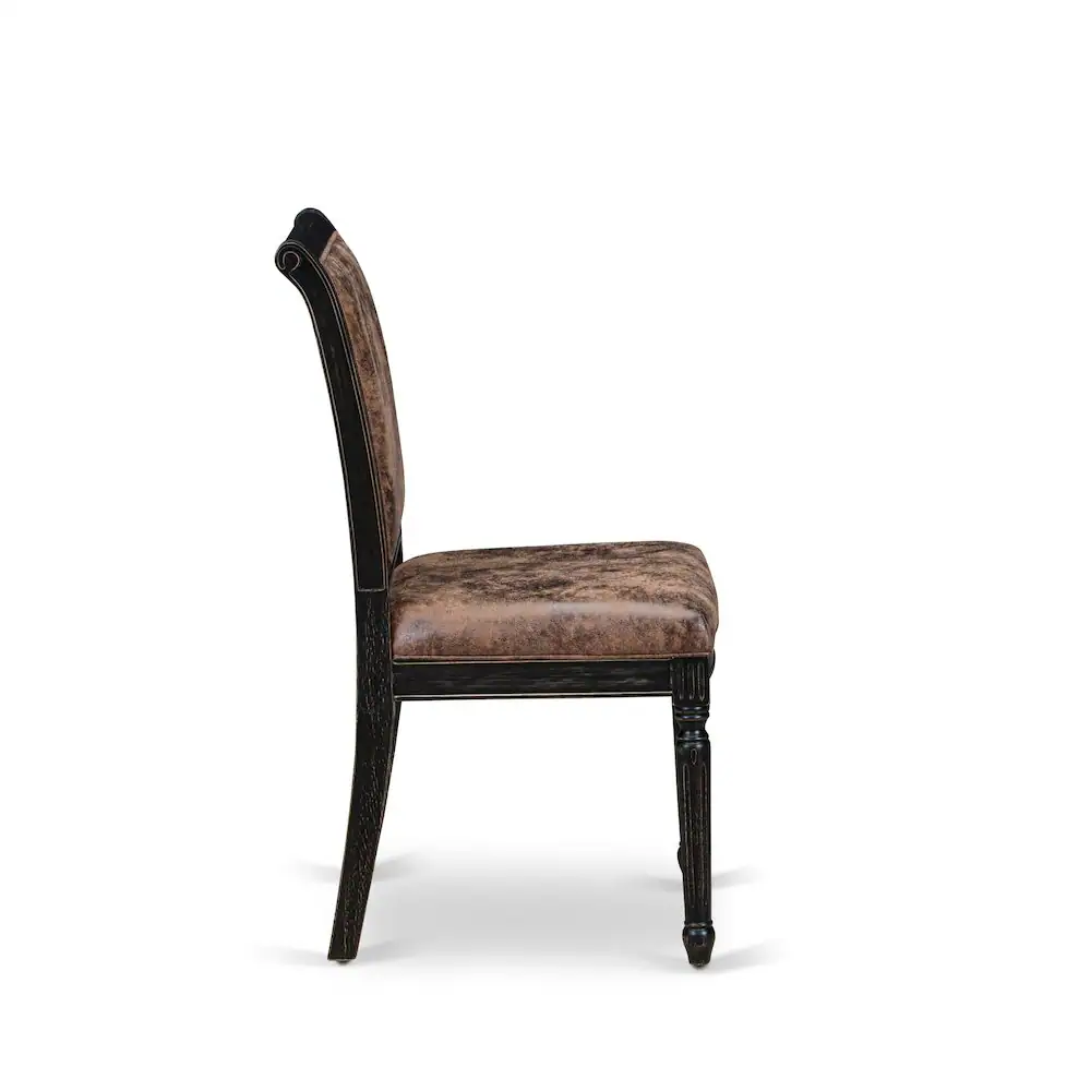 Alt View 4. East West Furniture - Mid Century Dining Room Chairs Set of 2 - Brown.