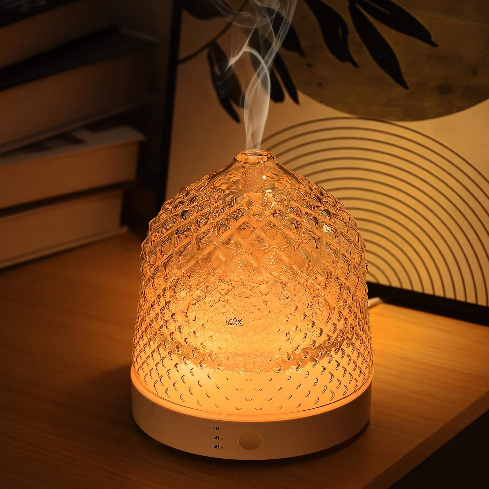 PARKER SLATER - 200ml Diffuser with Ultrasonic, LED Lights, Timer - Glass Aroma Diffusers