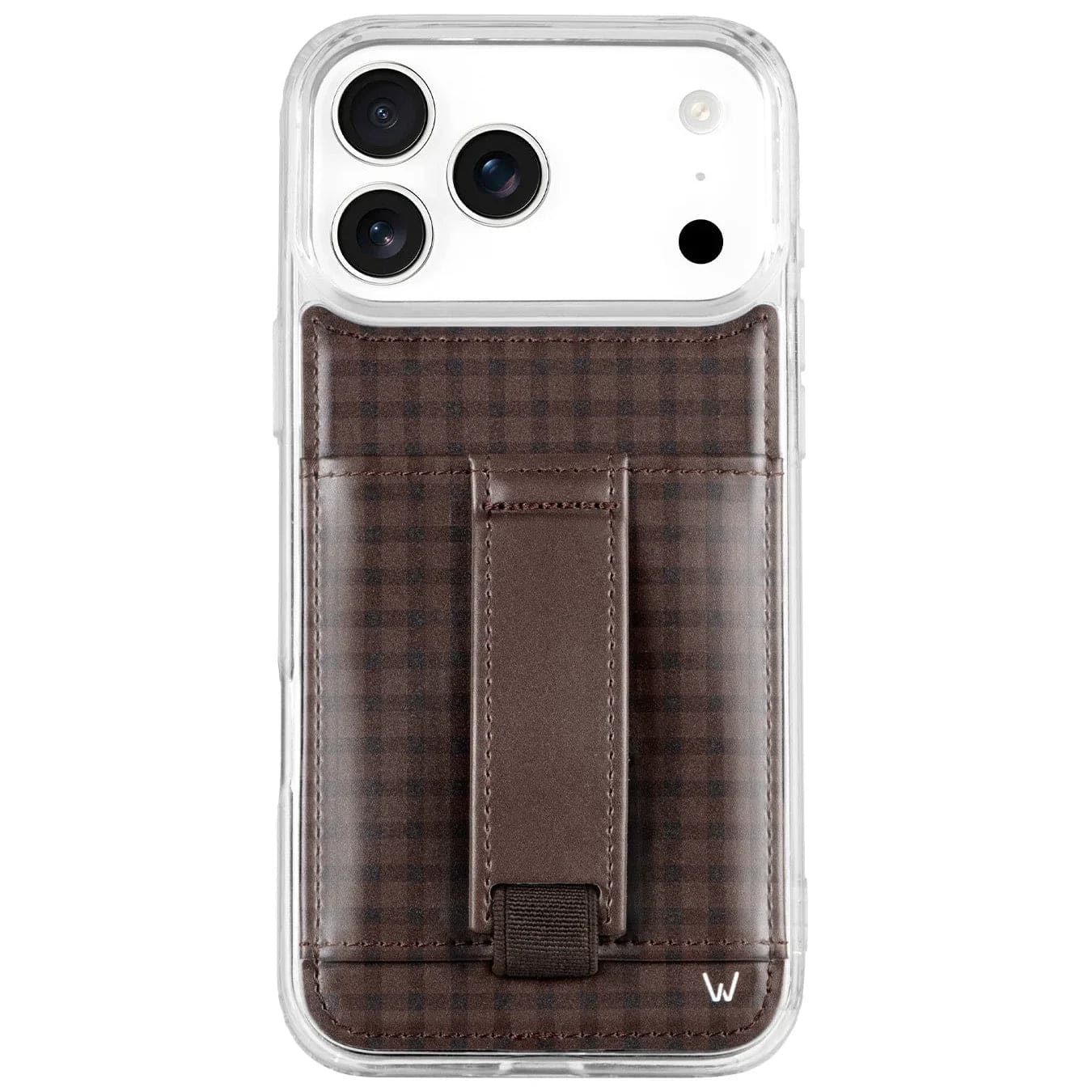 Walli Cases - iPhone 17 Pro Max Phone Case with Wallet and Finger Strap - Cafe Gingham