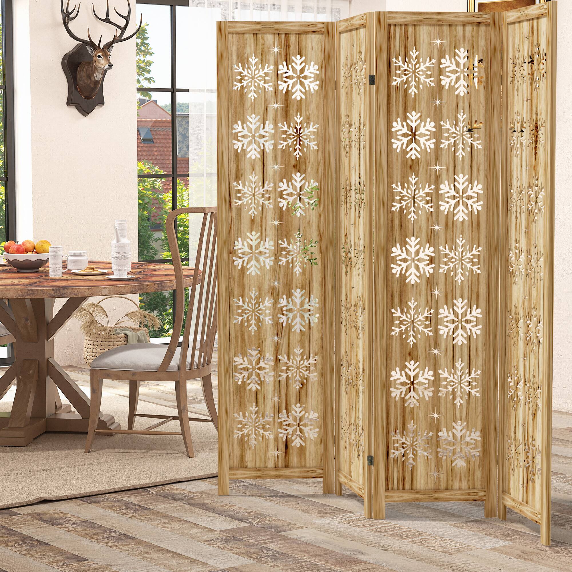 Left. Lirago - 68 in. Wood Outdoor Privacy Screens Garden Outdoor Fence 4 pieces - Brown.