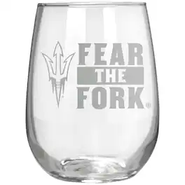 Great American Products - Arizona State Sun Devils Etched 17oz. Rally Cry Stemless Wine Glass - Multicolor