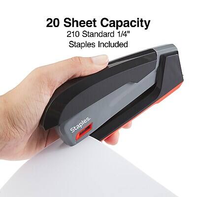 20 Sheet Capacity  
210 Standard 1/4" Staples Included