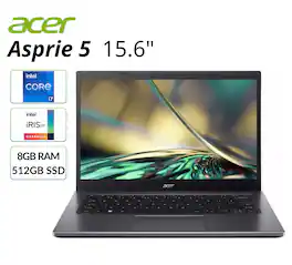 Acer - Refurbished Excellent - Aspire 5 - 15.6" Laptop Intel Core i7-1255U 1.70GHz 8GB RAM 512GB SSD Windows 11 Home - Steel Gray