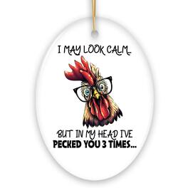 OrnamentallyYou - I May Look Calm Quirky Chicken Ornament Cute and Funny Christmas Gift - Multi-colored