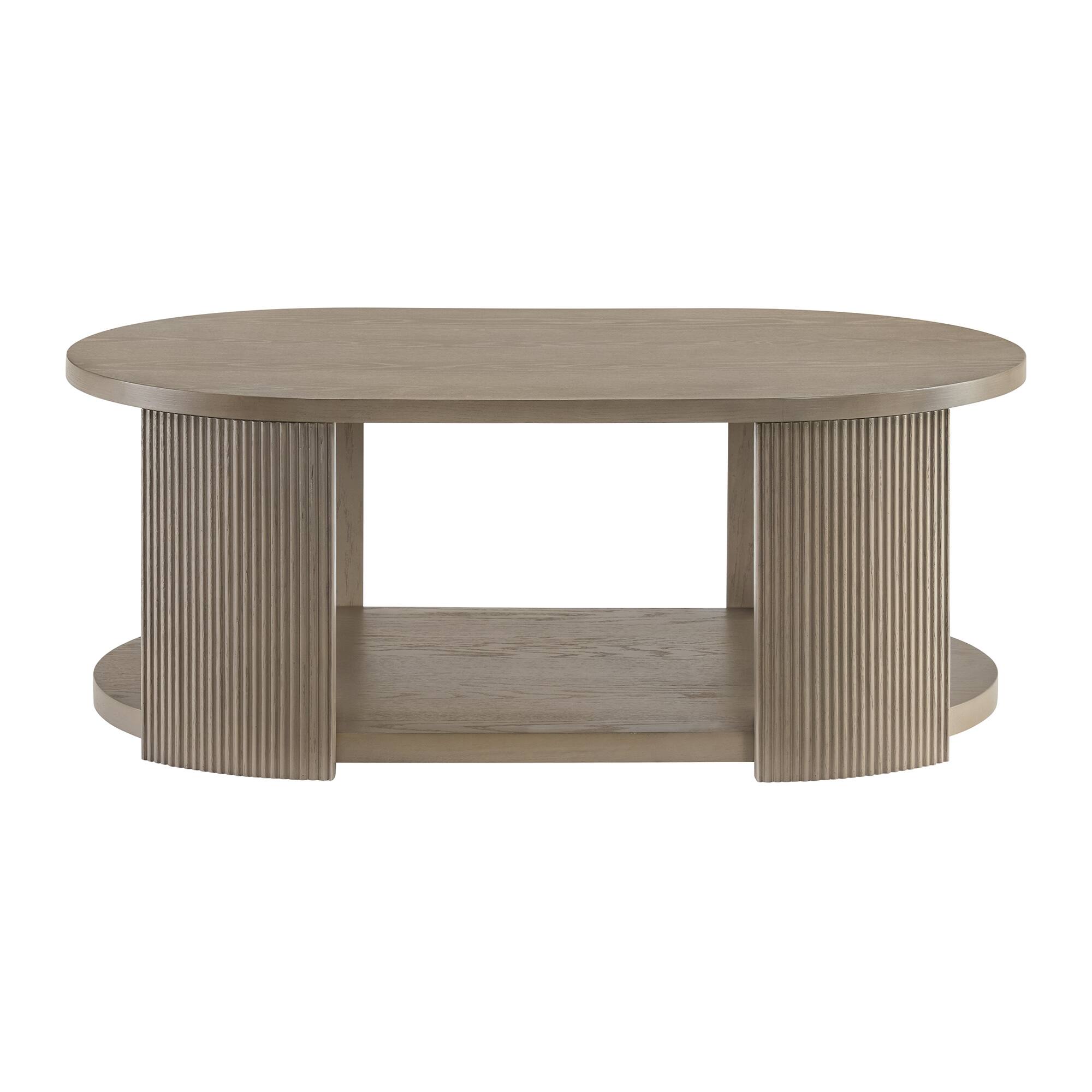 Alt View 6. ROME + OAK - ROME + OAK Euclid Coffee Table, Rustic Wood Living Room Centerpiece, Beige - Rustic Beige.