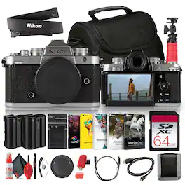 Nikon - Zf Mirrorless Camera Full Frame 24.5MP 4K IBIS Bundle +Tripod - Silver