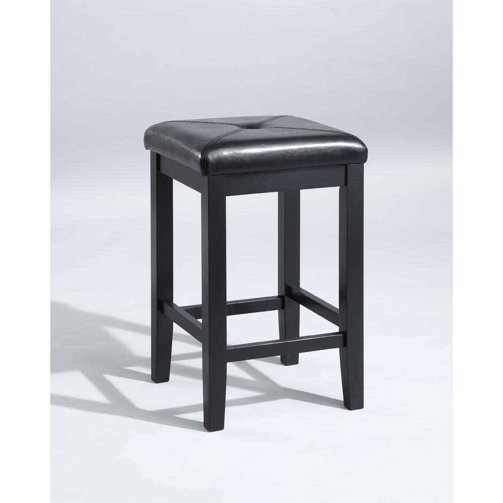 Left. Crosley Furniture - Upholstered Square Seat 2Pc Counter Height Bar Stool Set - 2 Stools - Black.