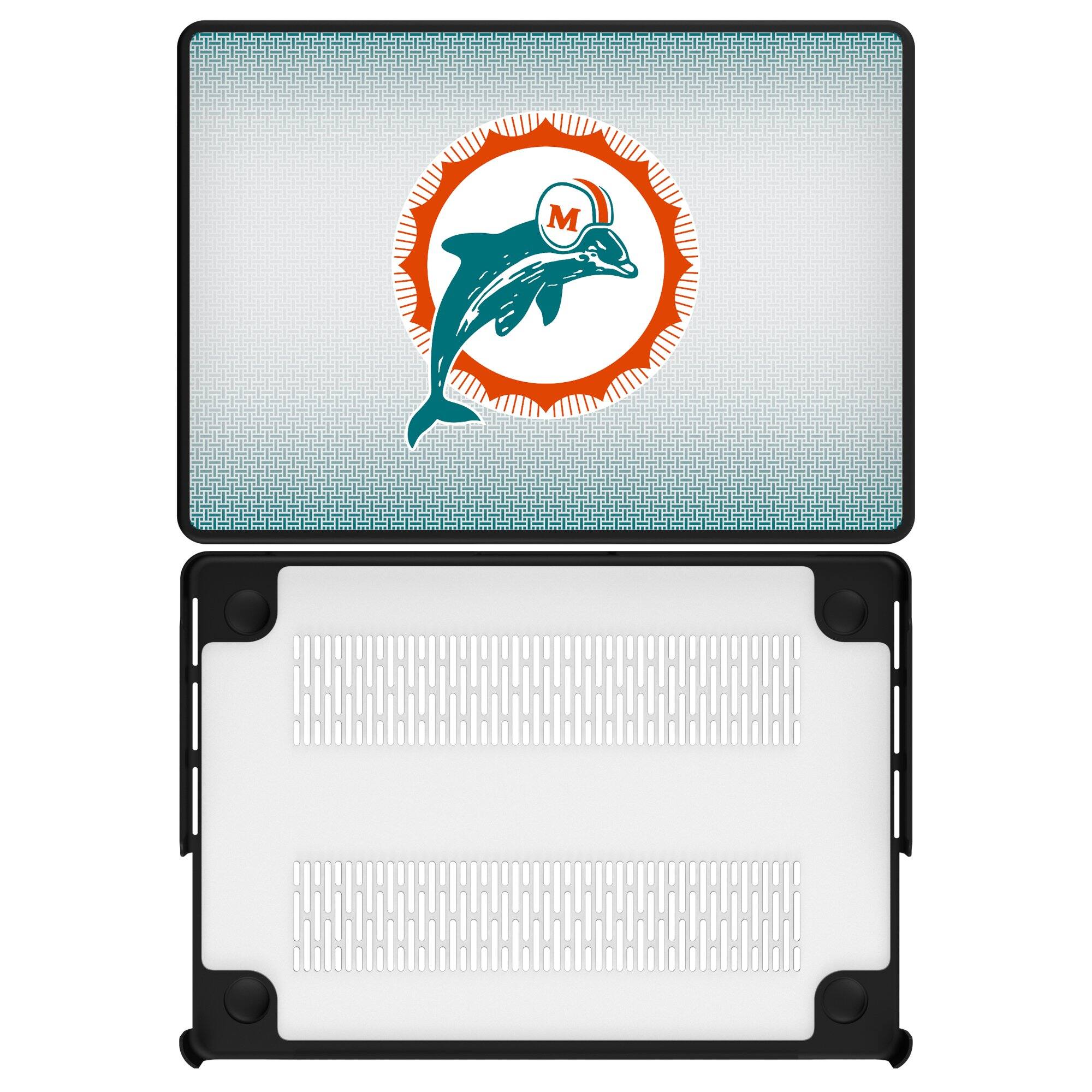 Front. Keyscaper - Miami Dolphins Linen MacBook Case - Pro 16 in - Multicolor.