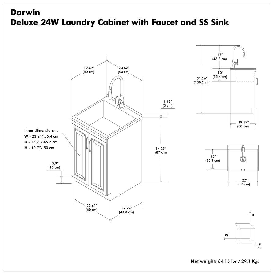 Darwin All In One 24 inch Laundry Utility Sink and Cabinet