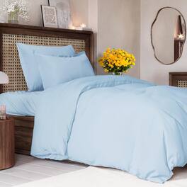 CGK Linens - Luxury Soft Premium Duvet Cover Set - Zipper Closure & Matching Pillow Shams - Twin - Light Blue