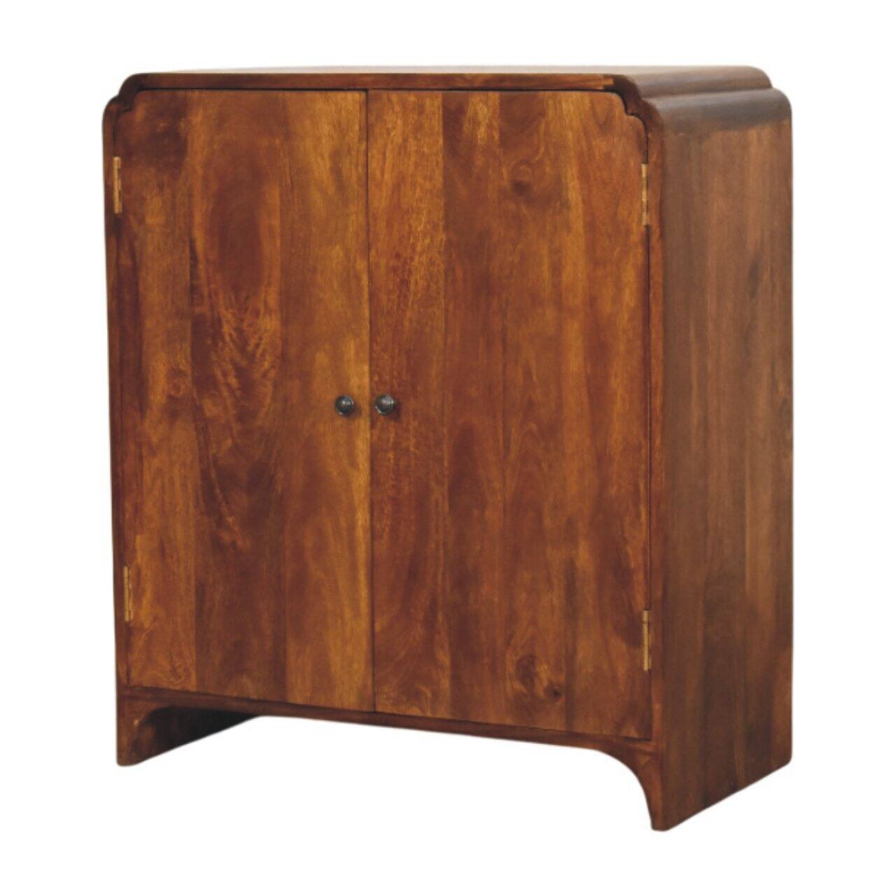 Angle. Artisan Furniture - Artisan Furniture Solid Wood Newton Chestnut Cabinet, 2 Doors, Dark Brown - Dark Brown.