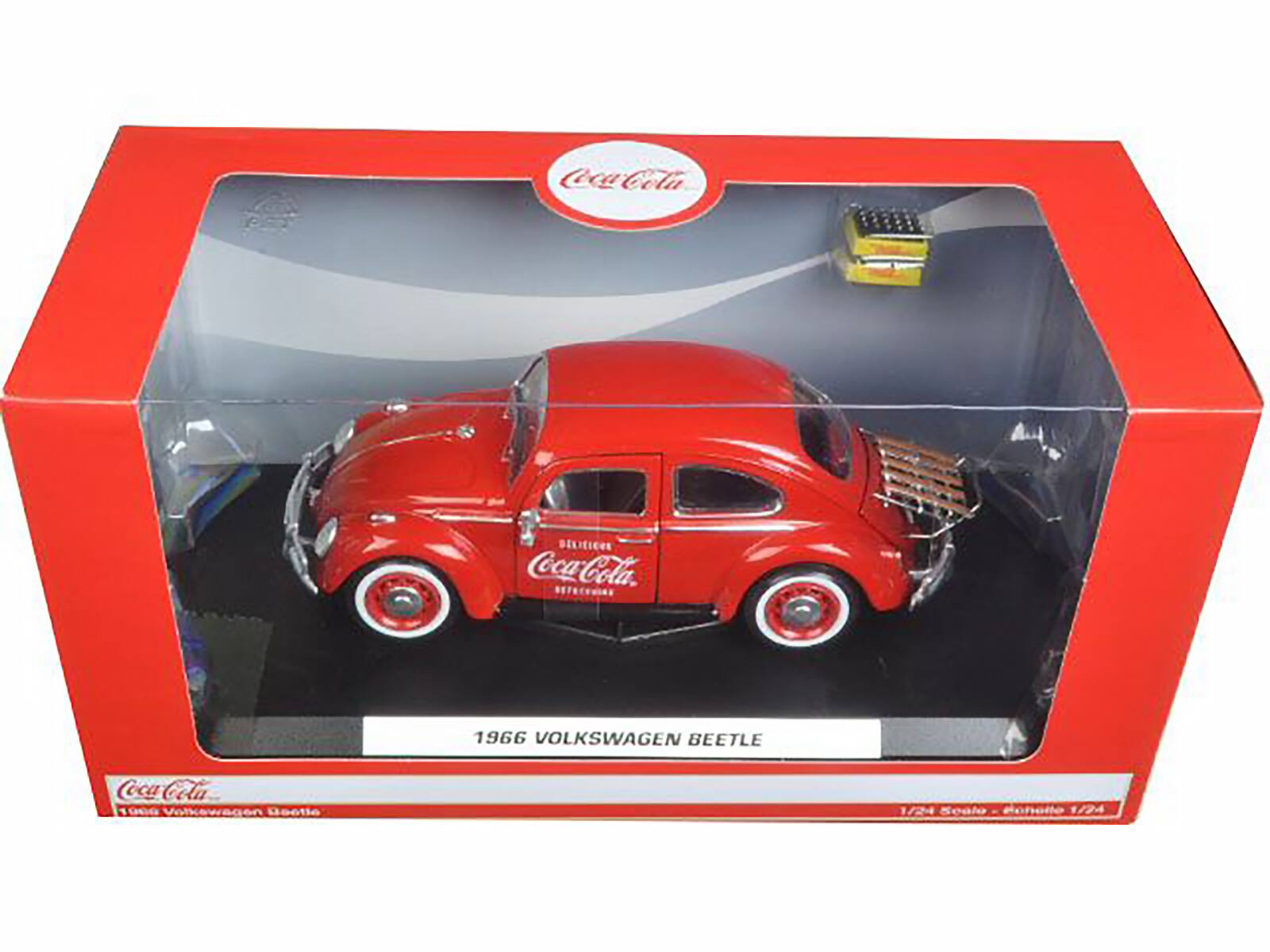 Coca-Cola DELIEICRR Coca-Cola 0EFRCNIAS 1966 VOLKSWAGEN BEETLE Coca-Cola USO Volkswagen Dootie 1/24 Scale Pohotlo 1/24