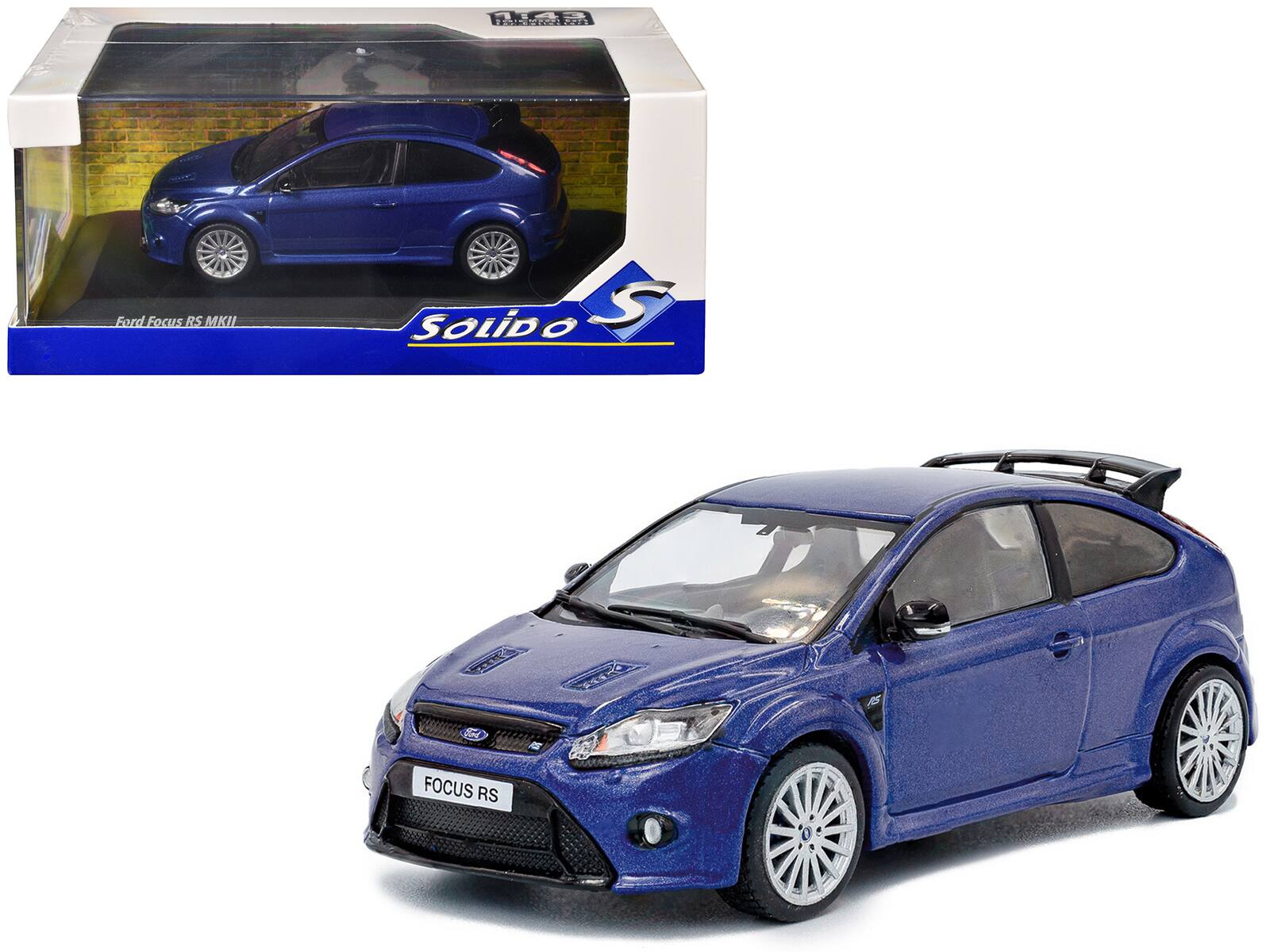 2010 Ford Focus MKII RS Indianapolis 1/43 Diecast Model Car by Solido - Blue Metallic