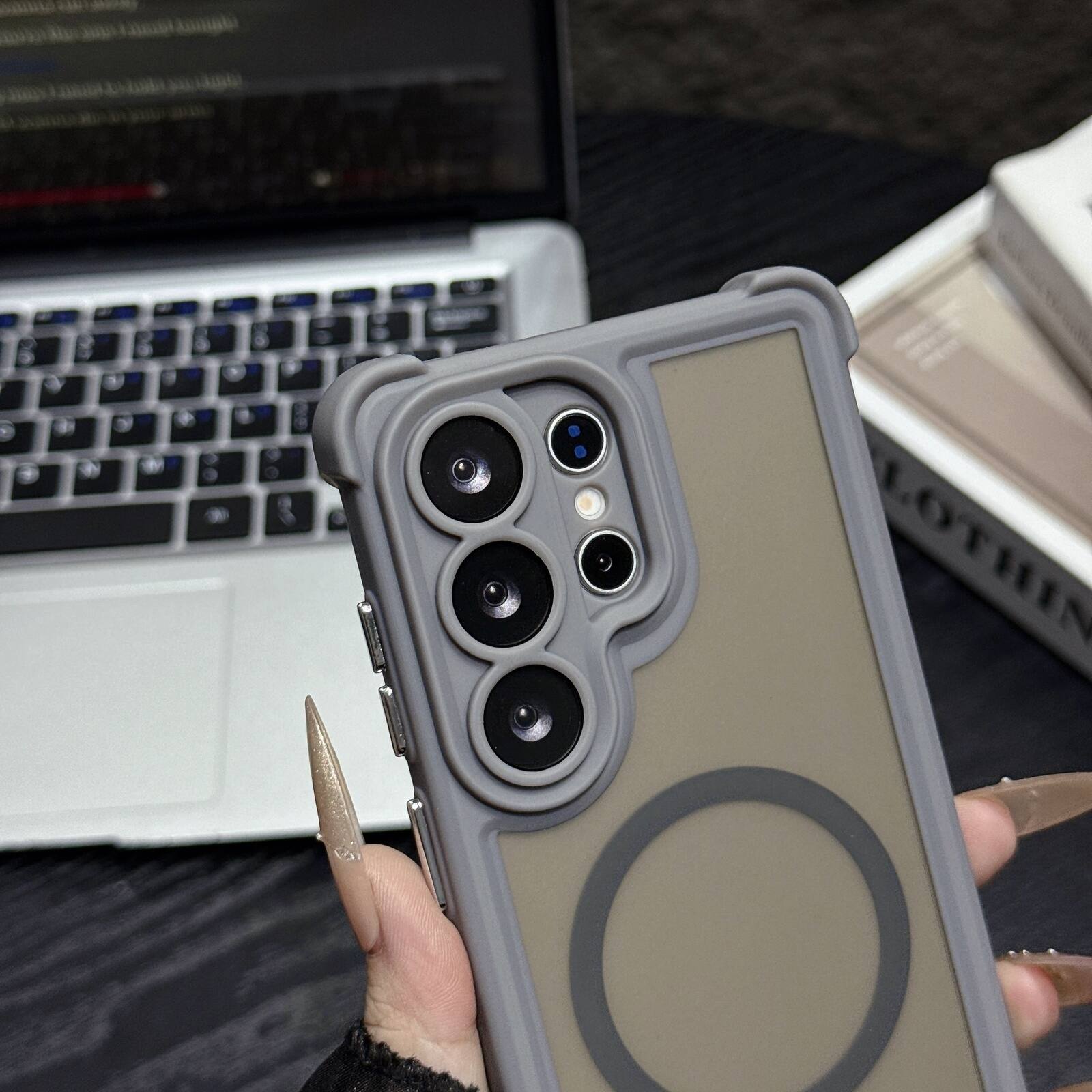 Alt View 2. UUCOVER - Magnetic Case for Samsung Galaxy S26 Ultra with Lens Protector, Compatible with MagSafe Shockproof Bumper Matte Cover - Purple.