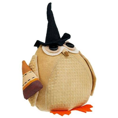 BreeBe - Stuffed Owl in Witch Hat w/Candy Corn - Multicolor