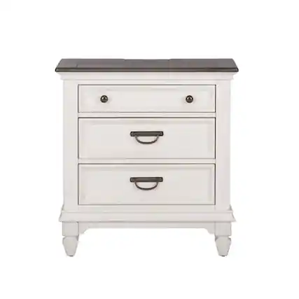 Front. Liberty Furniture Industries - Night Stand w/ Charging Station - White.