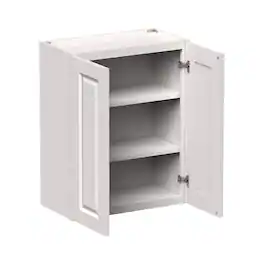 Boyel Living - 24-in W x 30-in H x 12-in D Shaker RTA Kitchen Wall Cabinet with Soft-Close Doors - Glacier White
