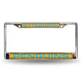 Rico Industries - Pittsburgh Penguins Blue Chrome Metal License Plate Frame Holder - Multi