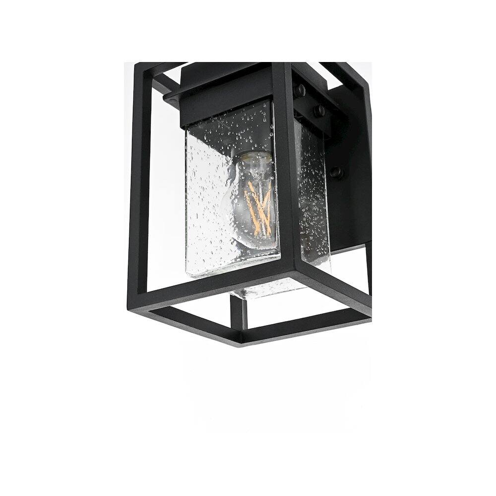 Alt View 2. Elegant Lighting - Morse 7 inch Outdoor Pendant in Black - Black.