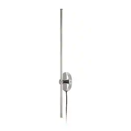 Jonathan Y - Anton 27.25" 1-Light Modern Minimalist Iron Adjustable Bar Integrated LED Plug-In Sconce - Chrome