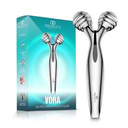 Project E Beauty - VORA Microcurrent Facial Roller | 3D Face & Body Massager | Instant Face Lift & V-Shape