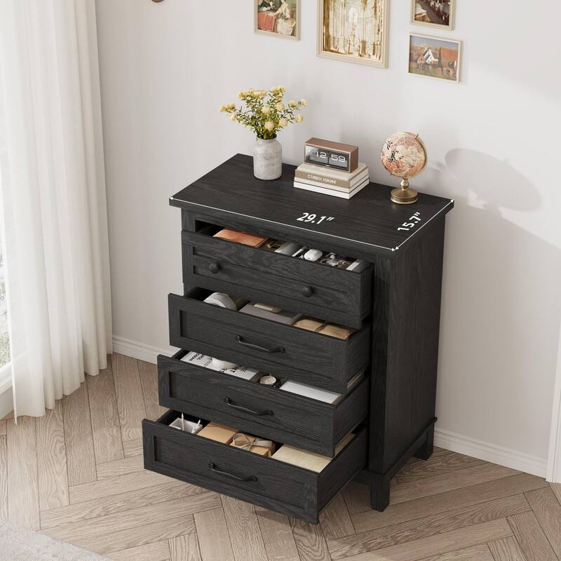 Alt View 3. Babevy - 34.8" Tall Vertical Drawer Dresser with Large Storage - Black.