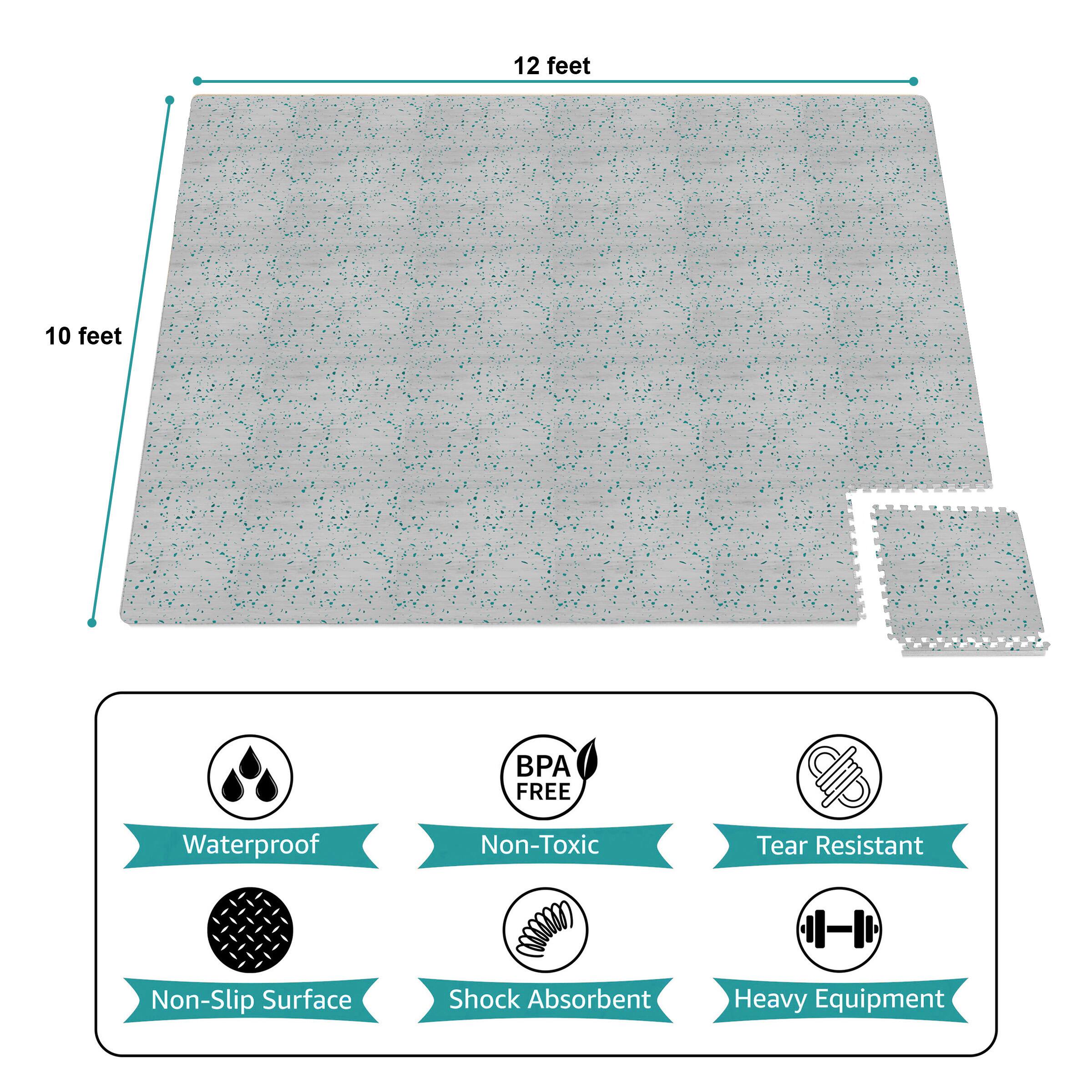 12 feet x 10 feet  
BPA FREE  
Waterproof  
Non-Toxic  
Tear Resistant  
Non-Slip Surface  
Shock Absorbent  
Heavy Equipment