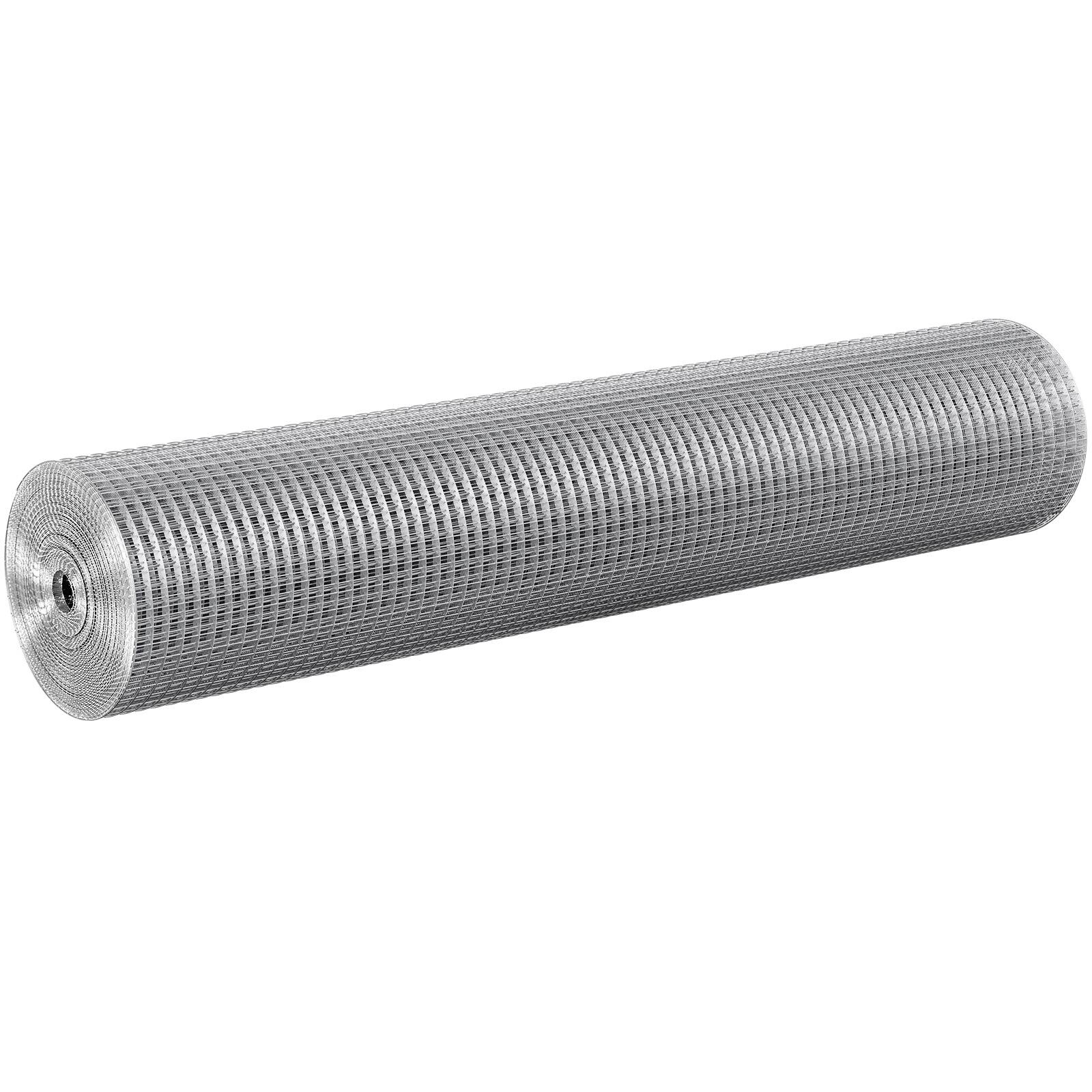 Alt View 5. VEVOR - Hardware Cloth, 1/2 inch 36in x 50 ft 19 Gauge, Hot Dipped Galvanized Wire Mesh Roll, Chicken Wire Fencing - Silver.