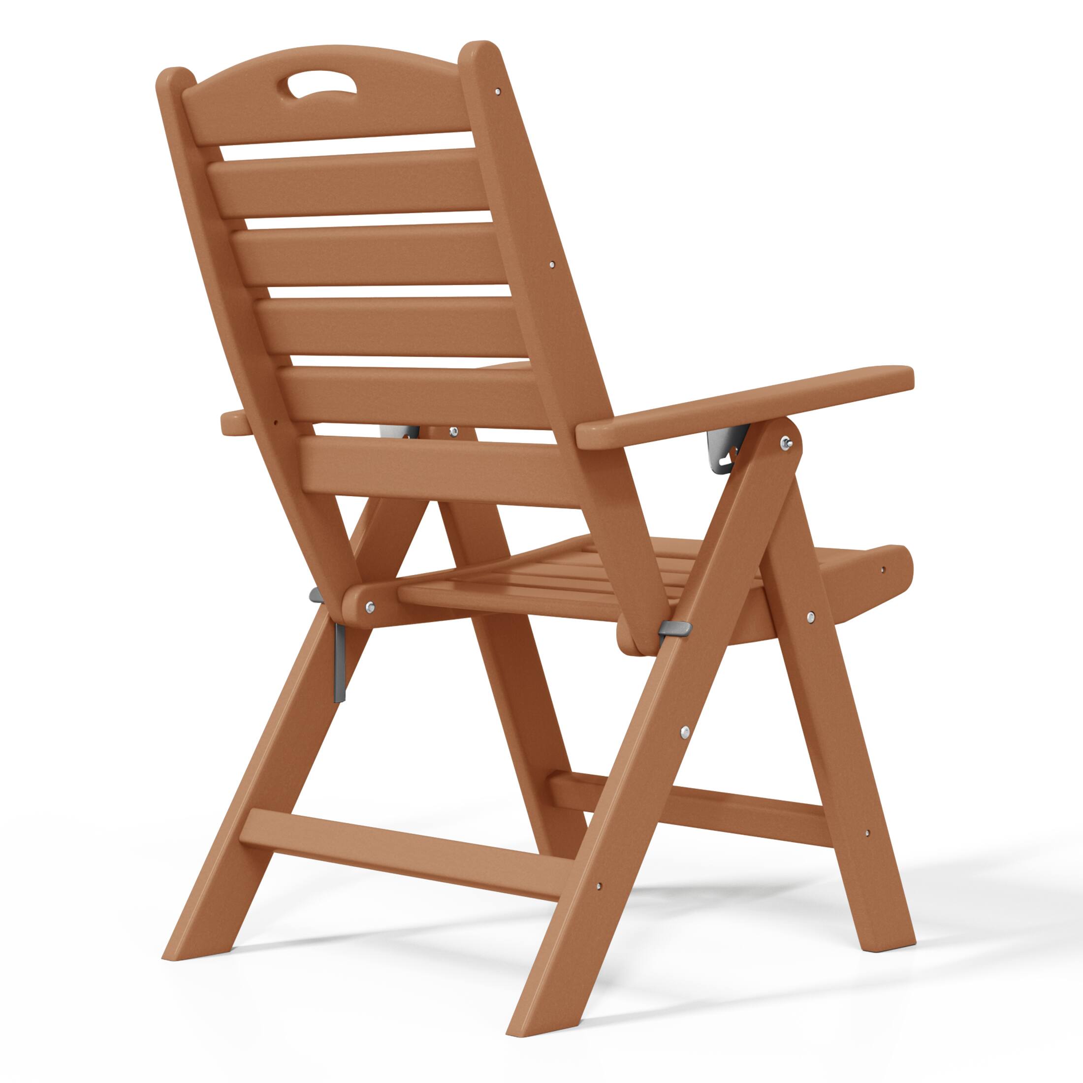 Alt View 1. WestinTrends - WestinTrends Azura HDPE Adjustable Highback Folding Outdoor Patio Dining Chairs Set of 2 - Teak.