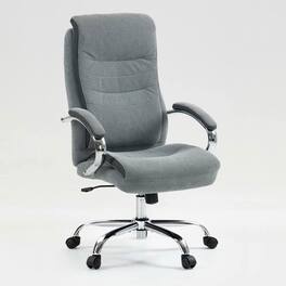 Kadyn - High Back Executive Office Chair, Linen-Feel Fabric, 3-Level Gas Lift, 300lb Capacity - Gray