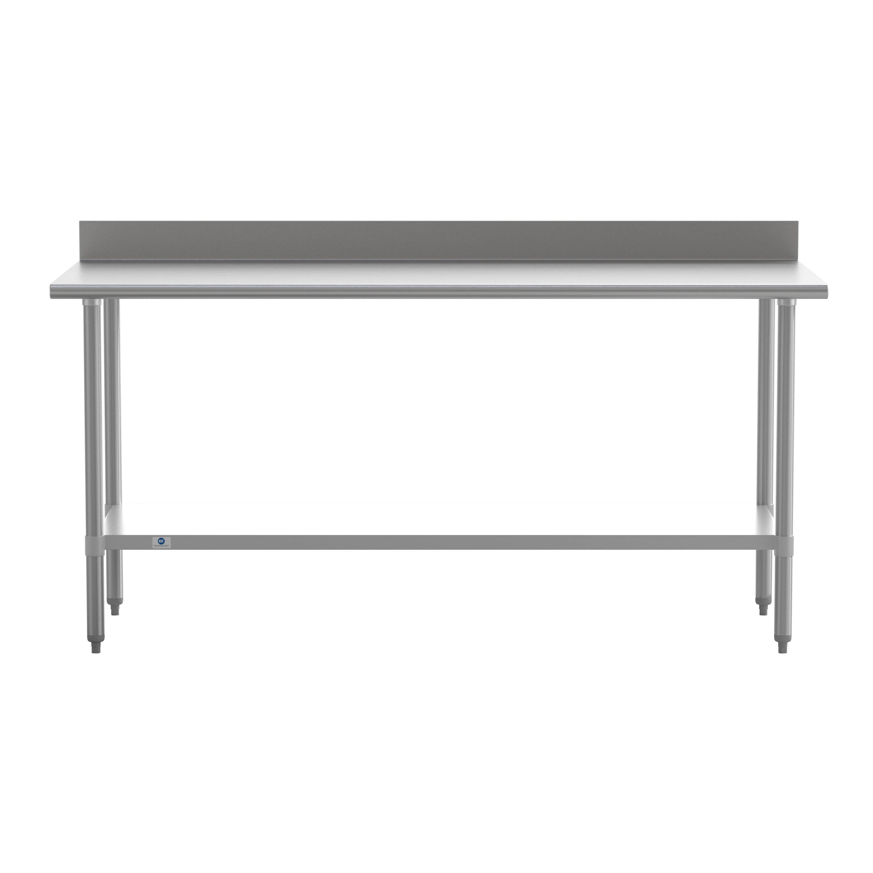 Angle. Flash Furniture - Reese Commercial Grade 430 Stainless Steel 18 Gauge NSF Certified 30" x 72" Kitchen Prep and Work Table with Adjustable - Gray.