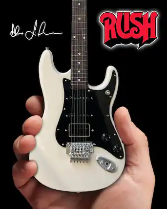 Front. Axe Heaven - Axe Heaven -Alex Lifeson - Rush Alex Lifeson Hentor Sportscaster Mini Guitar Replica Collectible - COLLECTIBLES - Multicolor.