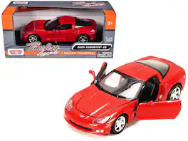 2005 Chevrolet Corvette C6 Coupe 1/24 Diecast Model Car by Motormax - Red