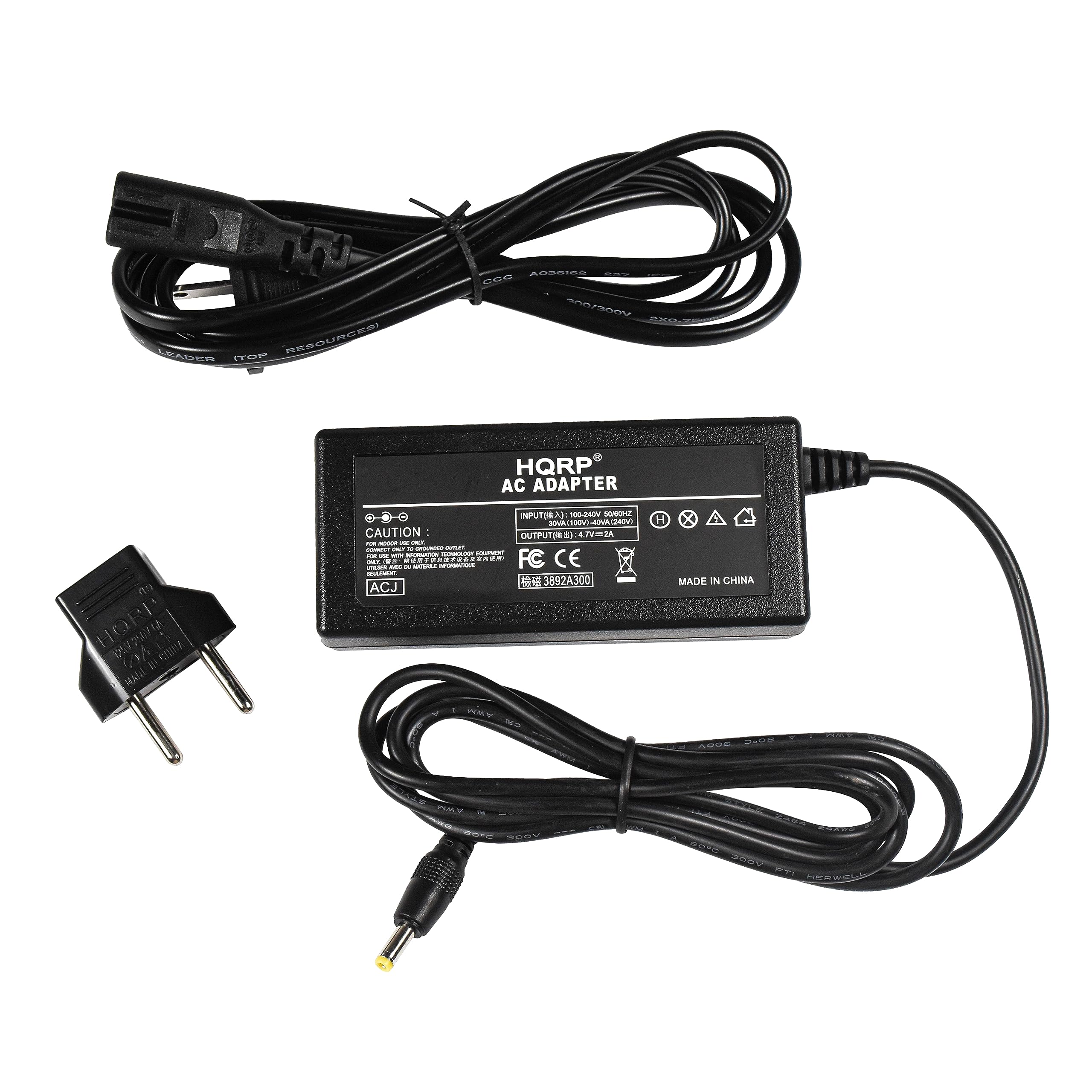 HQRP - AC Adapter Power Supply for Dream Lites Pillow Pets - 4.7 V 2 A Wall Charger
