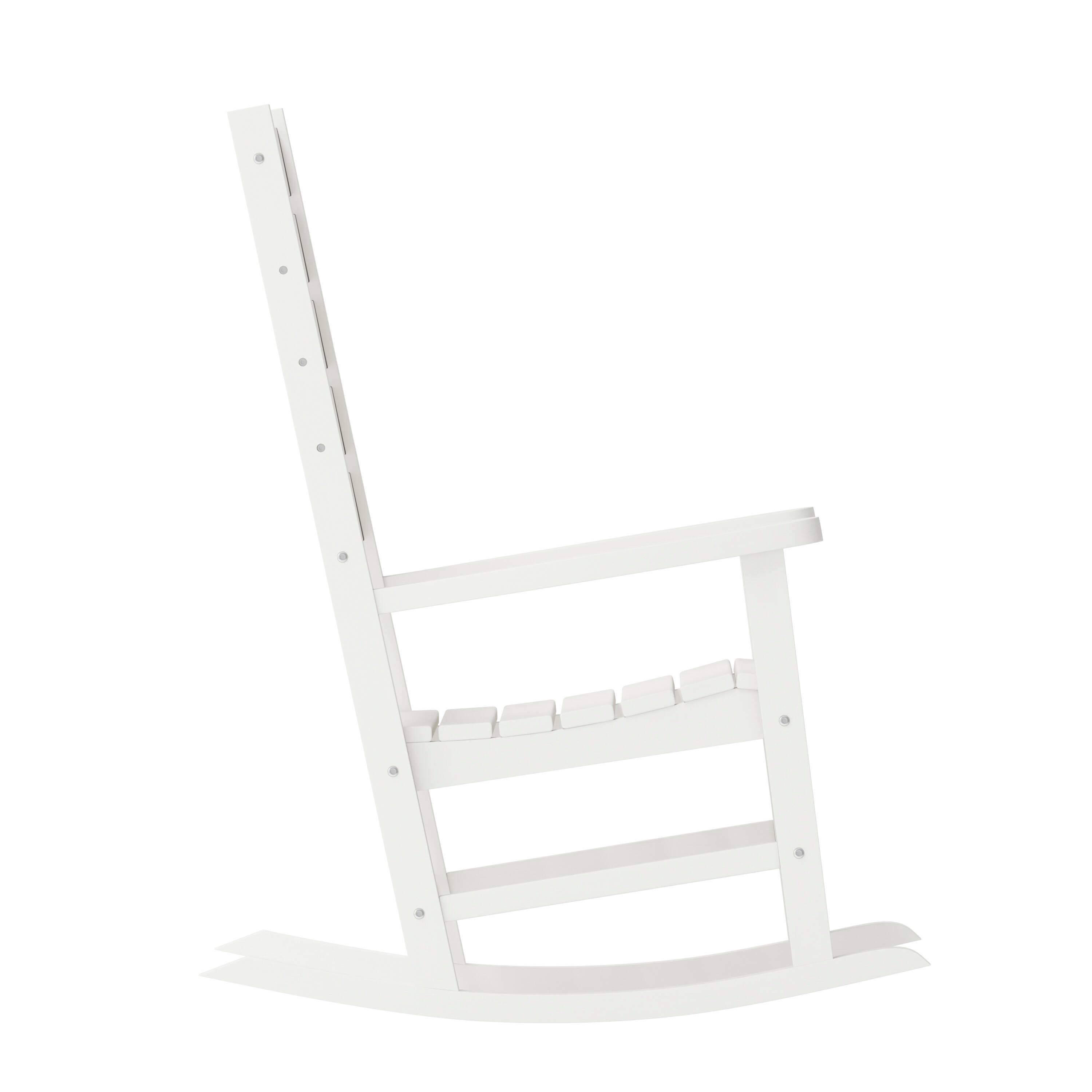 Alt View 9. Emma + Oliver - Florian Set of 2 Contemporary Rocking Chairs, All-Weather HDPE Indoor/Outdoor Rockers - White.